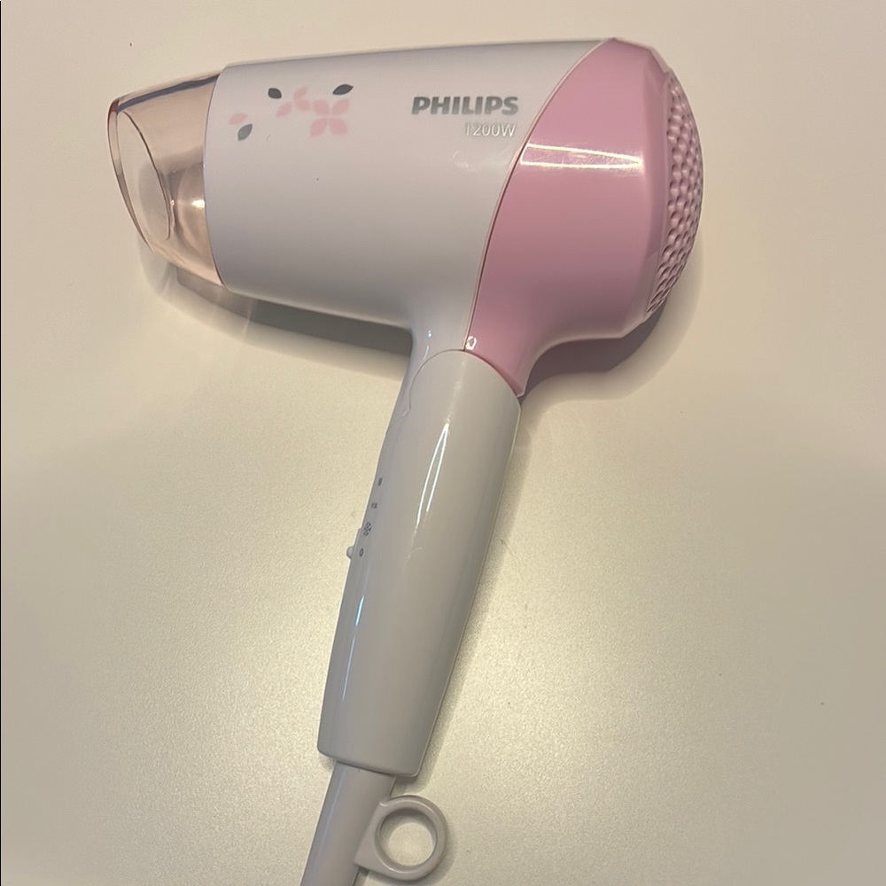 Philips Essential Care Compact 1200 W Hair Dryer – Pink & White, Used